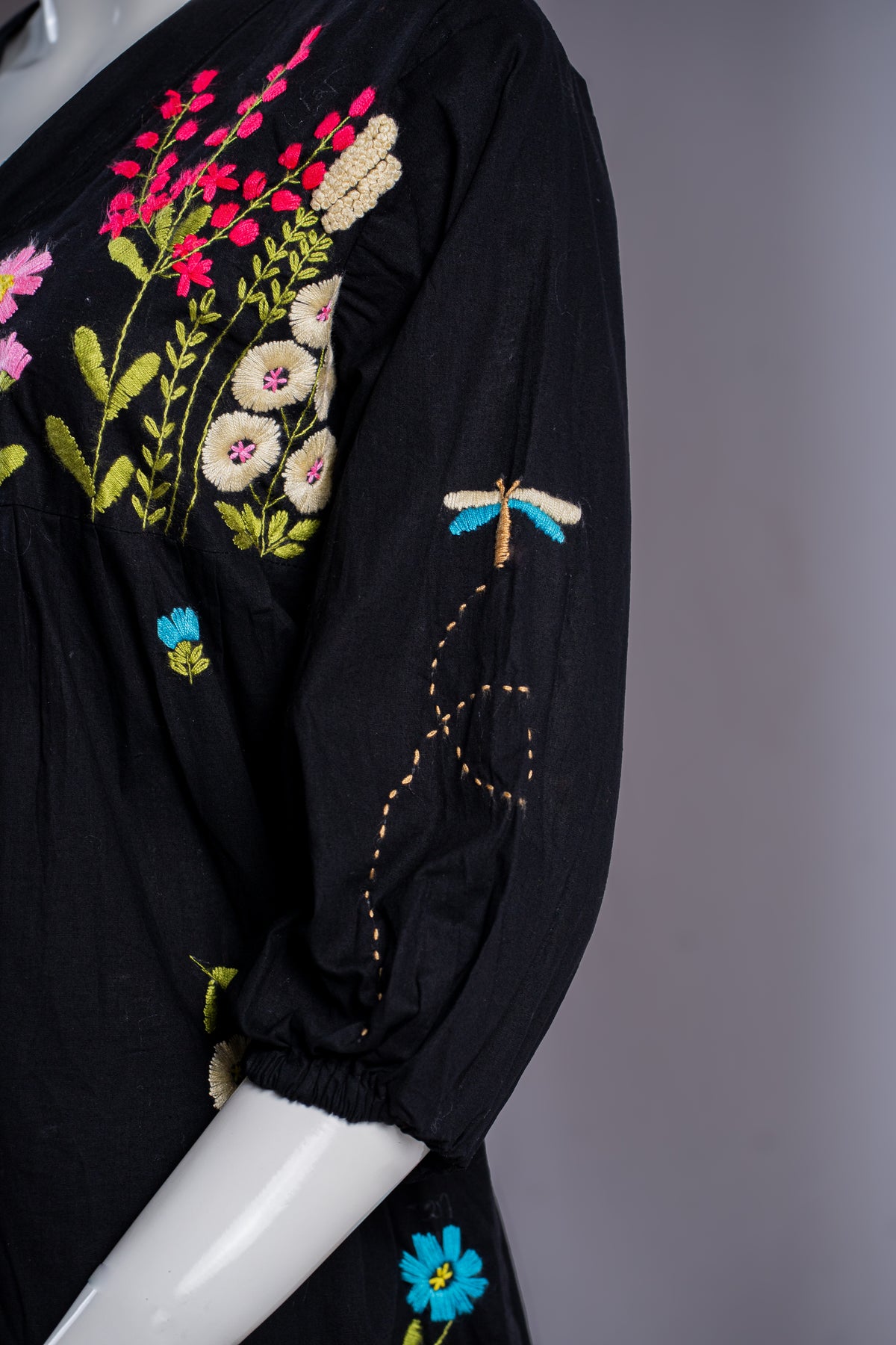 Black Garden Embroidered Tunic
