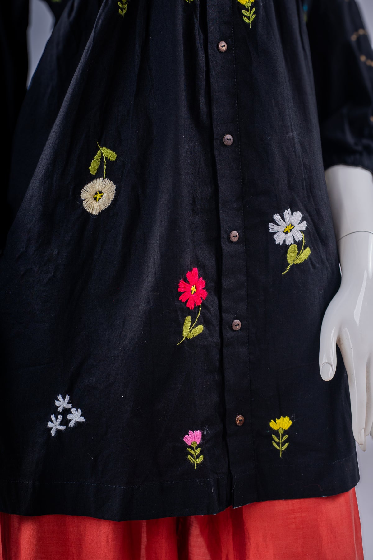 Black Garden Embroidered Tunic