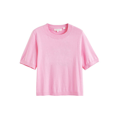 Fine Knit Turtleneck Neck Cotton Top