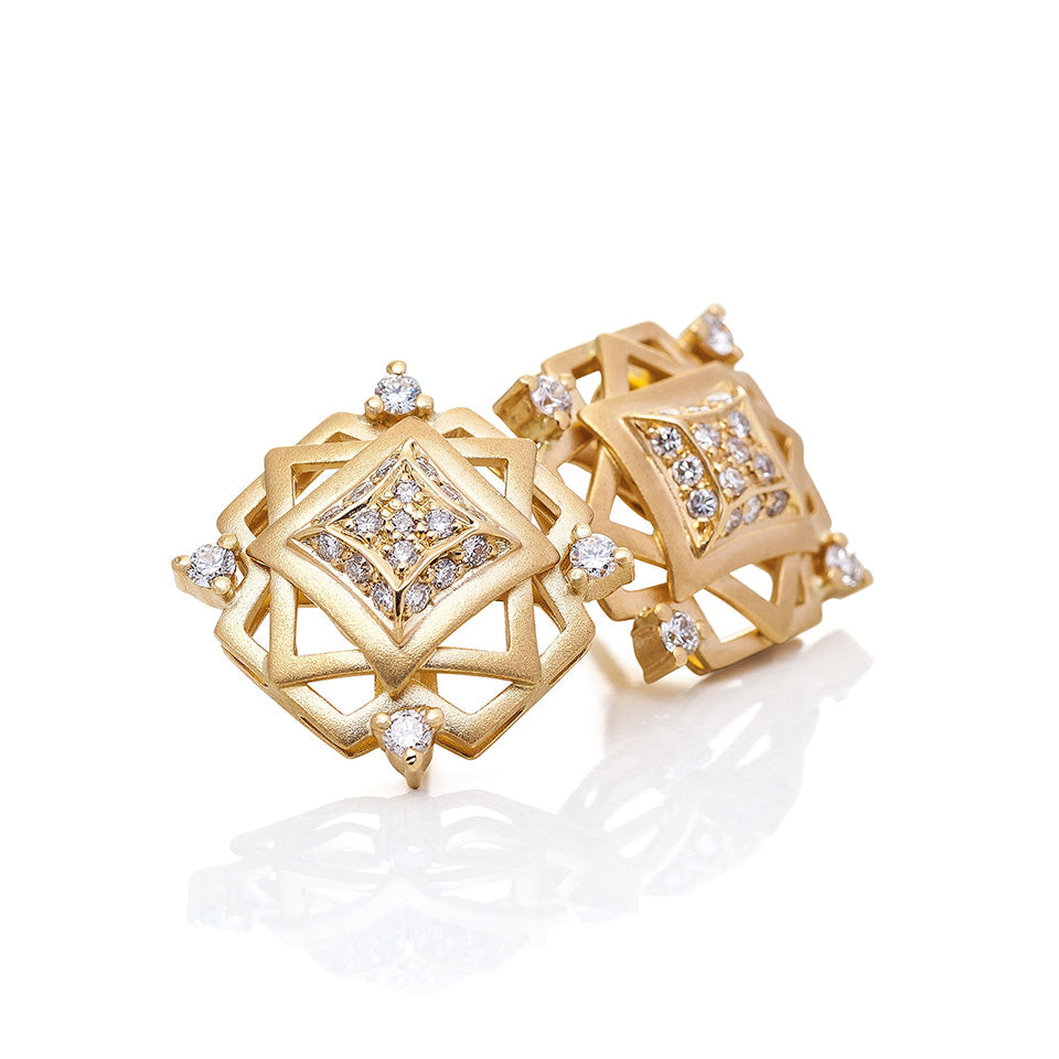 18K Gold Wedding Earrings Set for Women
