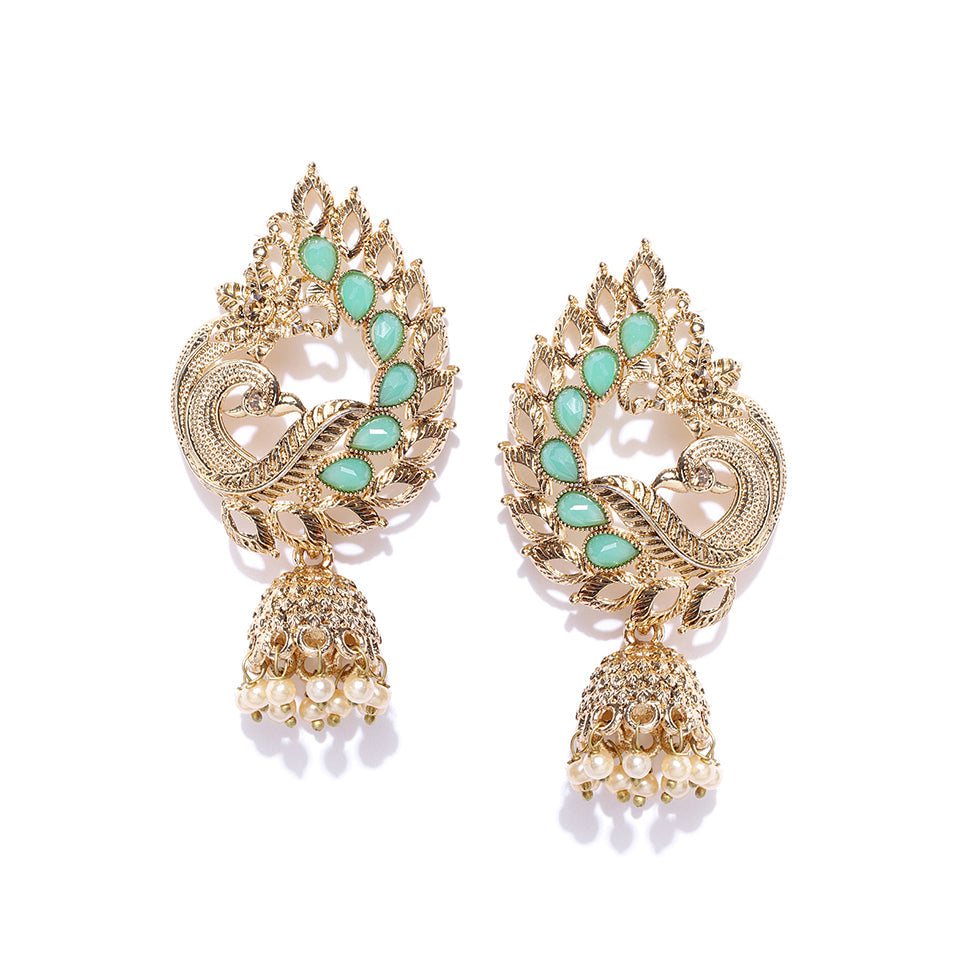 Gold Earrings With Diamonds And Earls