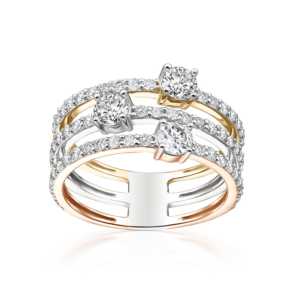 18K Gold Rings Wedding Beauty for Women