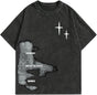 Men's Washed Graphic Oversized T-Shirt – Dark Grey