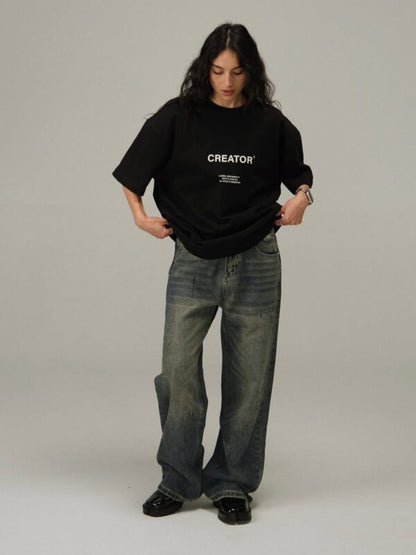 "Creator" Oversized Unisex T-Shirt – Black