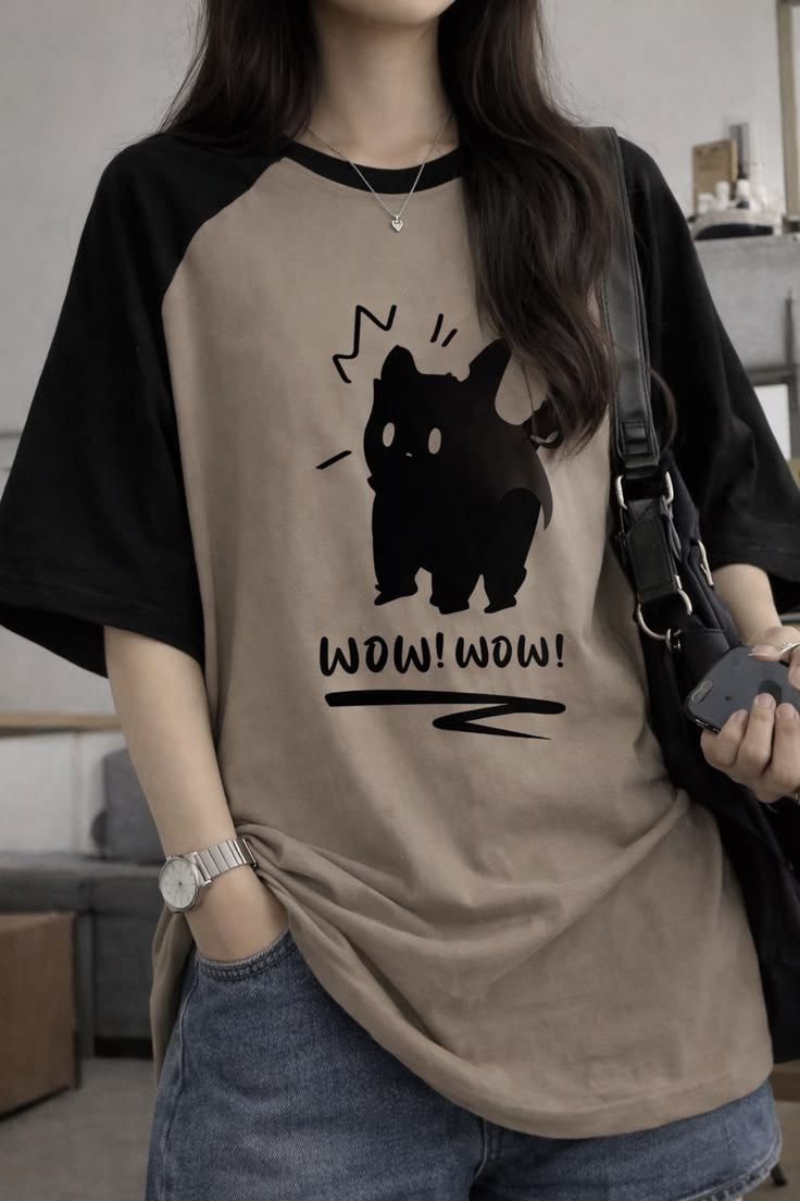 Two-Tone Raglan Oversized T-Shirt