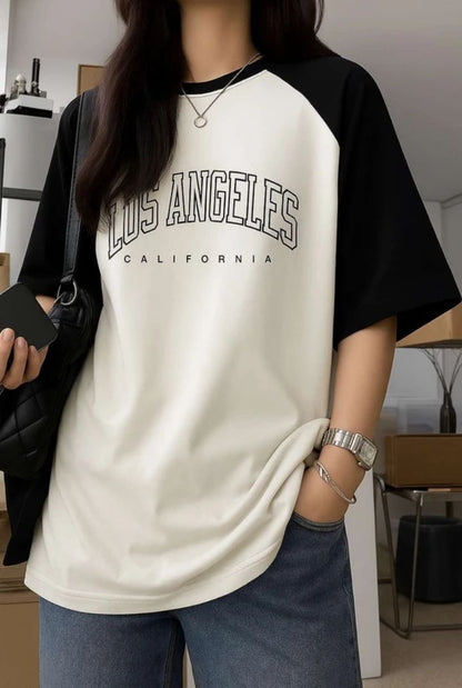 Two-Tone Raglan Oversized T-Shirt